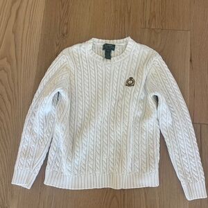 Ralph Lauren Cable Knit White Sweater